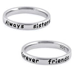 Sterling Silver "Always sisters, forever friends" Ring