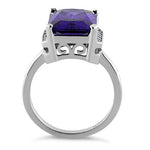 Sterling Silver Radiant Purple CZ Ring