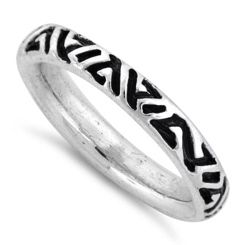 Sterling Silver Ancient Sign Stackable Ring