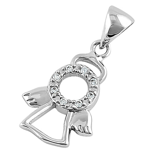 Sterling Silver Angel CZ Pendant