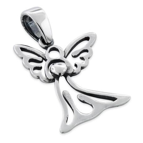 Sterling Silver Angel Heart Pendant