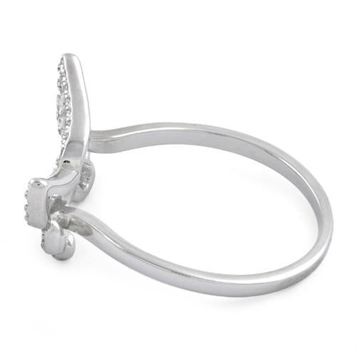 Sterling Silver Angel Wings CZ Ring