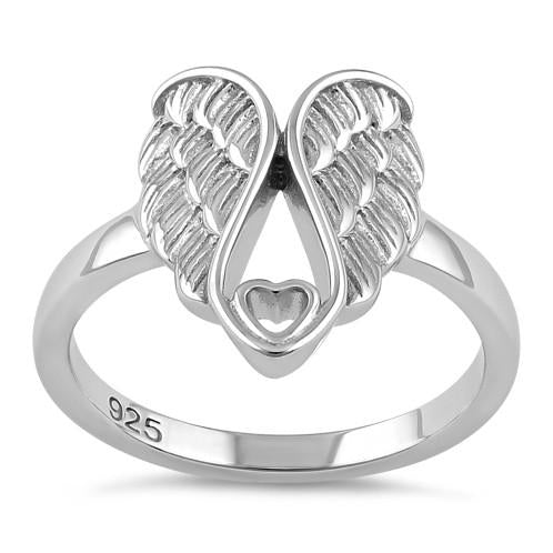 👼 Turtleland 925 Sterling Silver Boho Angel Wings Ring | One Size Fits All | Unique Gift