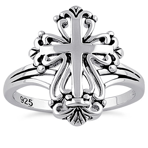 Vintage Cross Sterling Silver Wedding Rings for Women