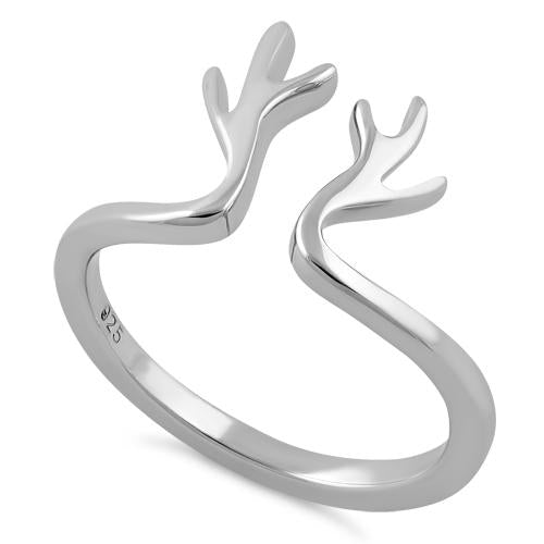 Sterling Silver Antlers Ring