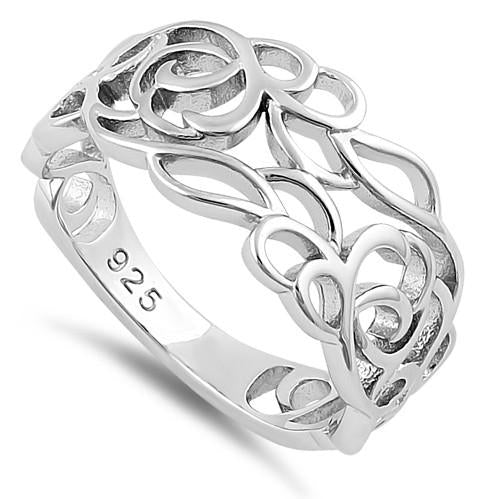 Sterling Silver Autumn Leaves in the Wind Ring