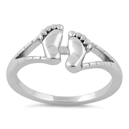 Sterling Silver Baby Feet Ring