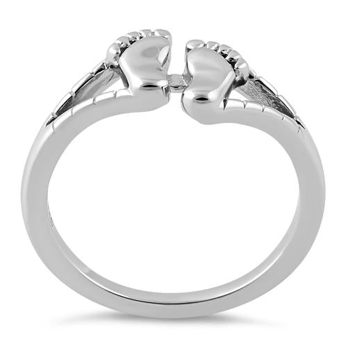 Sterling Silver Baby Feet Ring