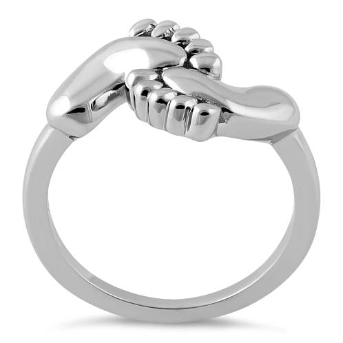 Sterling Silver Baby Feet Ring