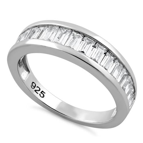 Sterling Silver Baguette Channel CZ Ring - 6