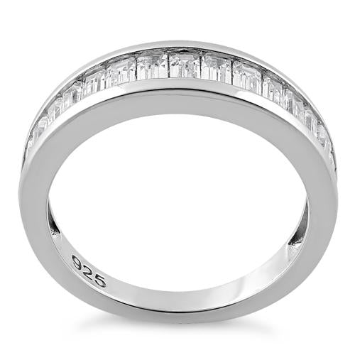 Sterling Silver Baguette Channel CZ Ring
