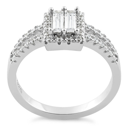 Sterling Silver Baguette CZ Ring