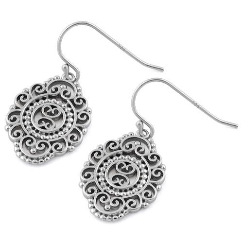 Sterling Silver Bali Dangle Earrings