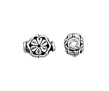 Sterling Silver Bali Style Bead Flower Pendant 9mm - Pack of 2