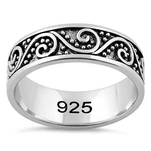 Sterling Silver Bali Swirl Band Ring