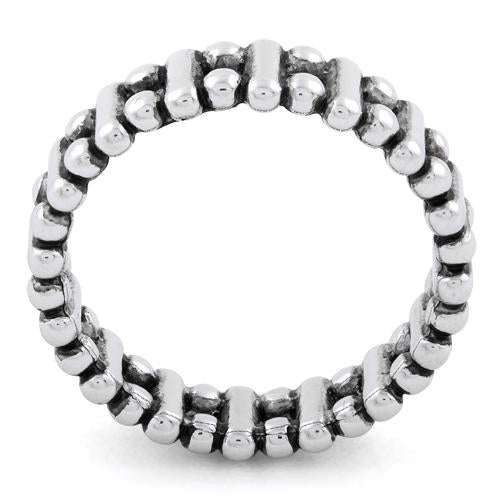 Sterling Silver Bead & Bar Stackable Ring