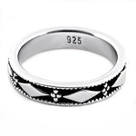 Sterling Silver Bead & Diamond Eternity Band