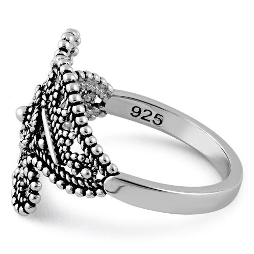 Sterling Silver Beads Flower Ring