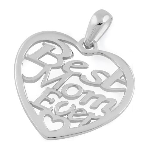 Sterling Silver "Best Mom Ever" Pendant