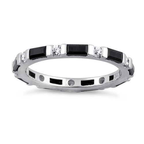 Sterling Silver Black CZ Eternity Ring