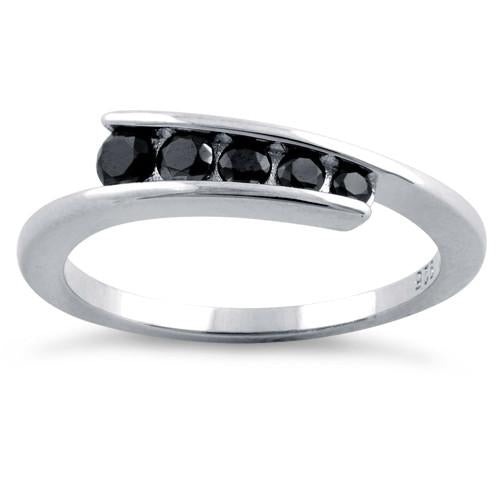Sterling Silver Black Onyx Free Form Ring