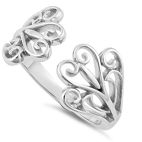 Sterling Silver Blooming Hearts Ring