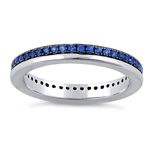 Sterling Silver Blue CZ Eternity Band