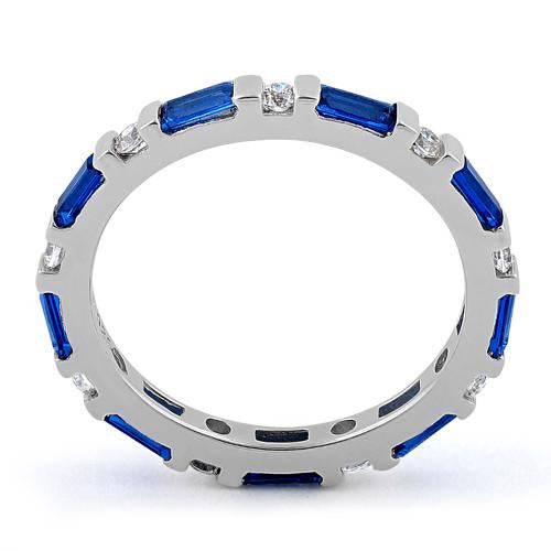 Sterling Silver Blue CZ Eternity Ring