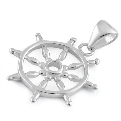 Sterling Silver Boat Helm Pendant
