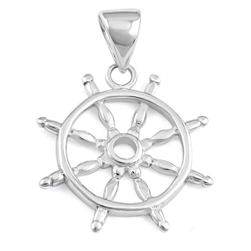 Sterling Silver Boat Helm Pendant