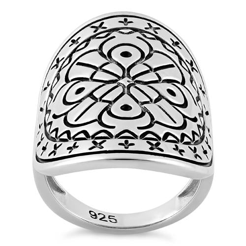 Sterling Silver Bohemian Shield Ring