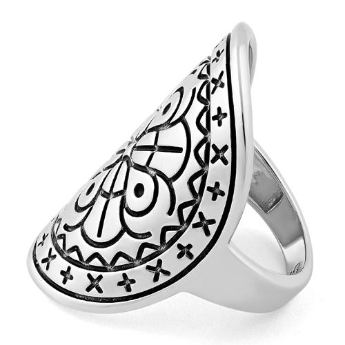 Sterling Silver Bohemian Shield Ring