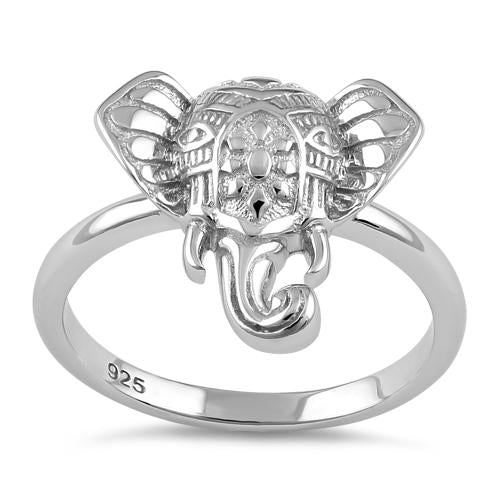 Sterling Silver Boho Elephant Head Ring