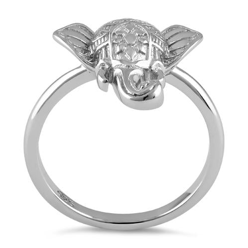 Sterling Silver Boho Elephant Head Ring