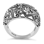Sterling Silver Bold Flowers Ring