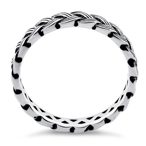 Sterling Silver Braid Eternity Band