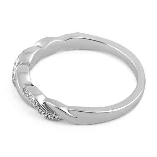 Sterling Silver Braided CZ Ring