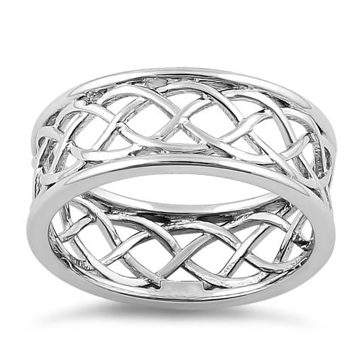 Sterling Silver Braided Eternity Band