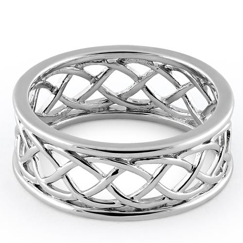 Sterling Silver Braided Eternity Band