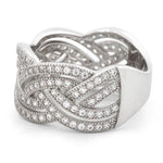 Sterling Silver Braided Pave CZ Ring