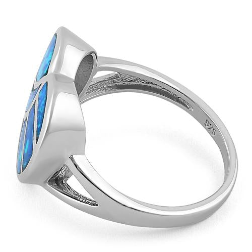 Sterling Silver Heart Lab Opal Ring