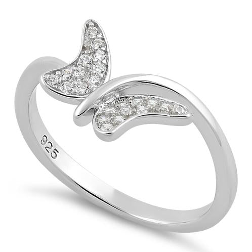 Sterling Silver Butterfly Clear CZ Ring