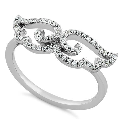 Sterling Silver Wings CZ Ring