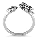 Sterling Silver Butterfly Flower Ring