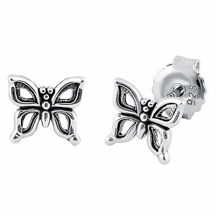 Sterling Silver Butterfly Stud Earrings