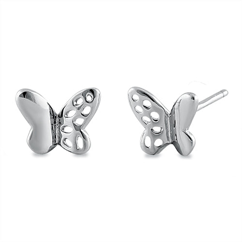 Sterling Silver Butterfly Stud Earrings