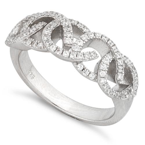 Sterling Silver C Pave CZ Ring