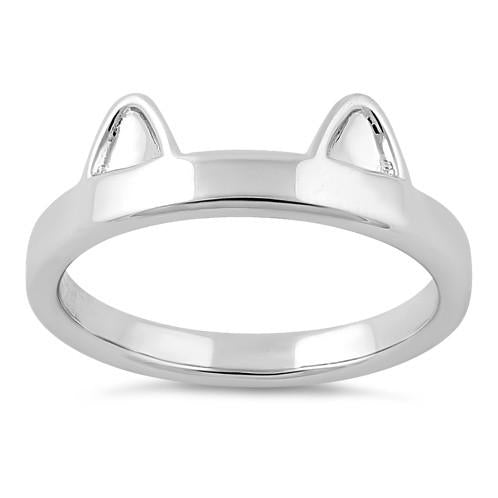 Sterling Silver Cat Ear Ring