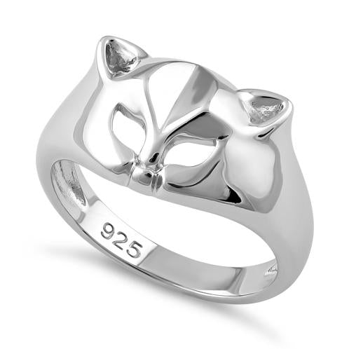 Sterling Silver Cat Mask Ring