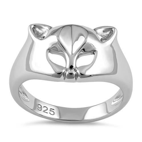 Sterling Silver Cat Mask Ring